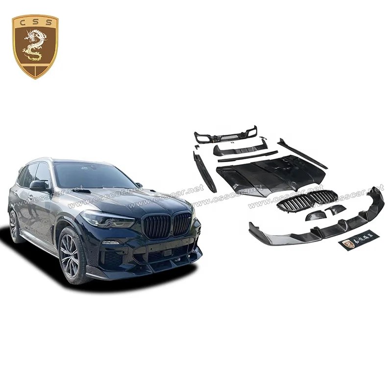 Car Parts Front Lip Splitter Rear Diffuser Spoiler Lar-TE Style Carbon Fiber Body Kit For BMW X5