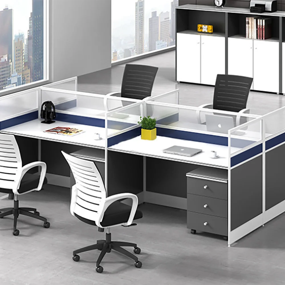 Modern Design Four Person Open Office Cubicle Workstation