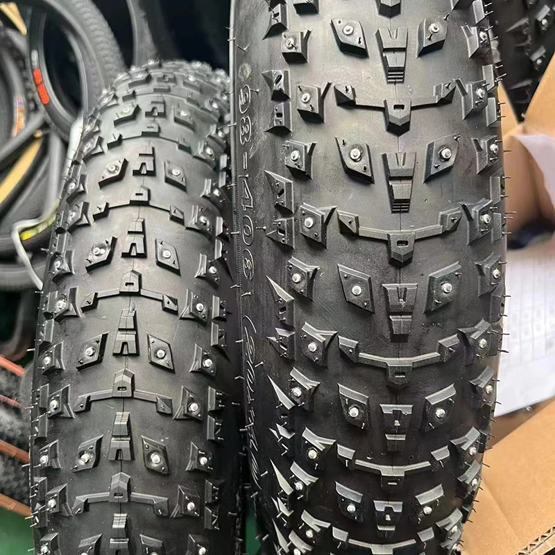 Studded Winter EBike Tire 20x4 26x4 Fat Bicycle Tyre Factory Ice Studded  Bike Tires High Quality Bicycle Fat