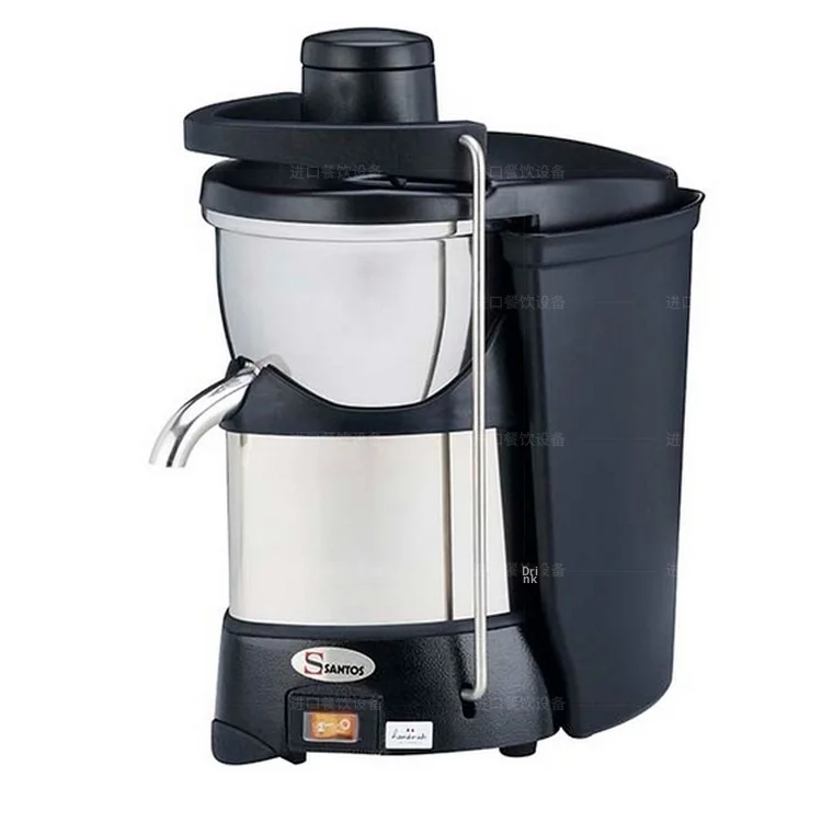 Espremedor comercial automático de aço inoxidável francês Santos 50C, 220 V, de grande diâmetro e silencioso, com sistema de descarga de bagaço