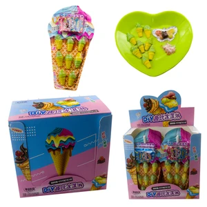 Wholesale Ice Cream Gummy Soft Candy With Butterfly Shape Chocolate Jam and Popping Candy
