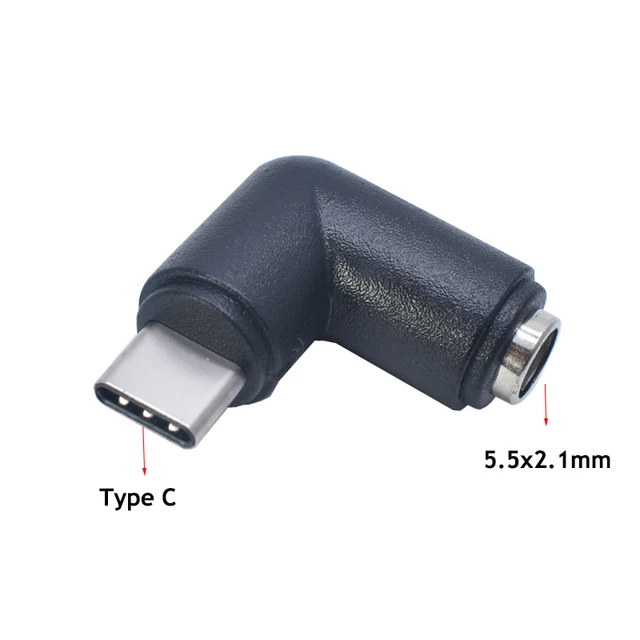 DC 5.5x2.1mm Female Power Connector to USB-C Type C Female Power Jack