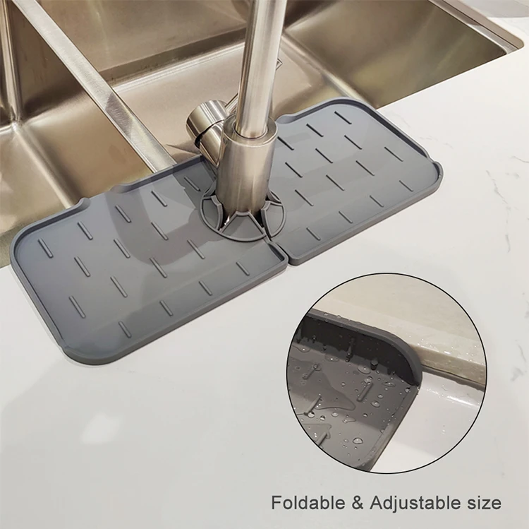 Sillicon Sink Faucet Drip Catcher Kitchen Faucet Splash Guard Drip Mat ...