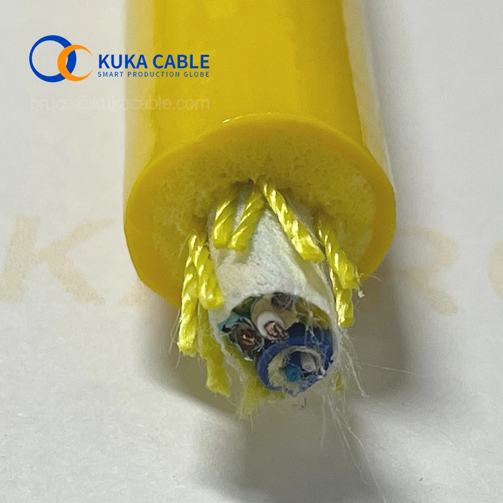 Fiber Optic Rov Tether Armoured Pipe Detection Camera Cable MM Fiber 2 Core  Cable Floating Submersible Neutral Pur Cable