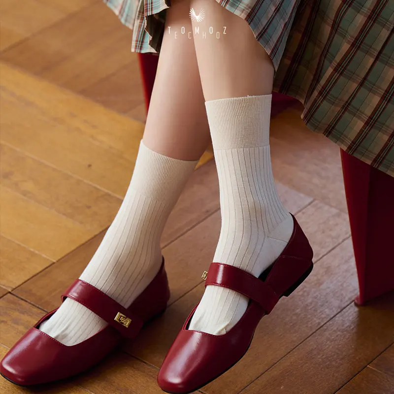 Luxury High Quality Knitted Silk Women's Dress Socks Breathable  Anti-Bacterial for Autumn Sports or Daily Wear Logo on Bottom