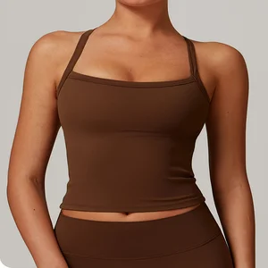 High Quality Seamless Running Sports Vest Womens Sleeveless Sexy Sport Yoga Bra Tank Tops With Removable Cups