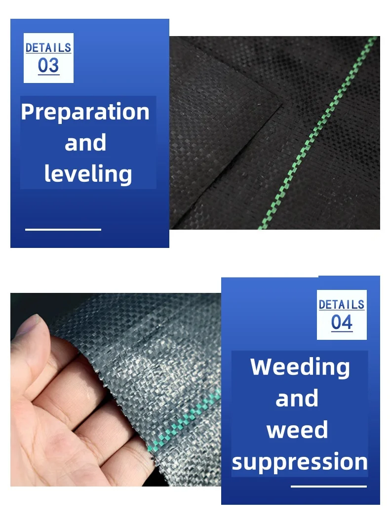 Plastic Fabric Agricultural Black Pp Woven Membrane Mesh Stop Grass