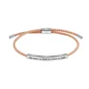 Pink rope steel color bracelet g3713