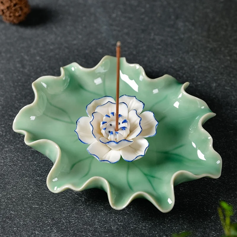 Synwish Handmade Custom Wholesale Incense Holders Ceramic Lotus Incense Burner Incense Joss Stick Holder supplier