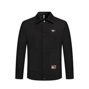 Plus-size Men's Coat and Plus-size Jacket Men's Business Casual Baggy Lapel Cropped Top