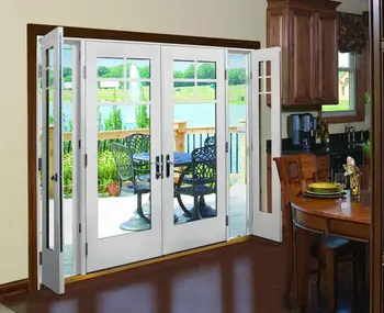 EX-factory European standard double panels swing style interior exterior aluminum glass french doors casement hinged door