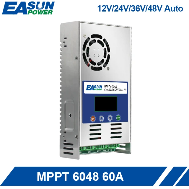 Easun Power 190V DC MPPT Backlight LCD Auto 12V 24V 36V 48V 60A 80A Solar System Charger Controller Panel Battery Regulator