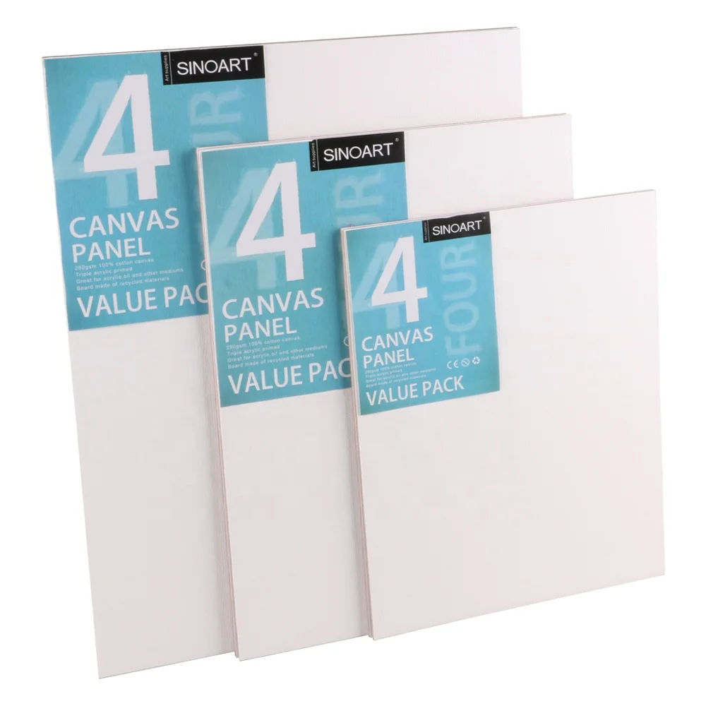 Sinoart Oem Size Art Mat Boards Cut Edge Canvas Panel Set For Framing