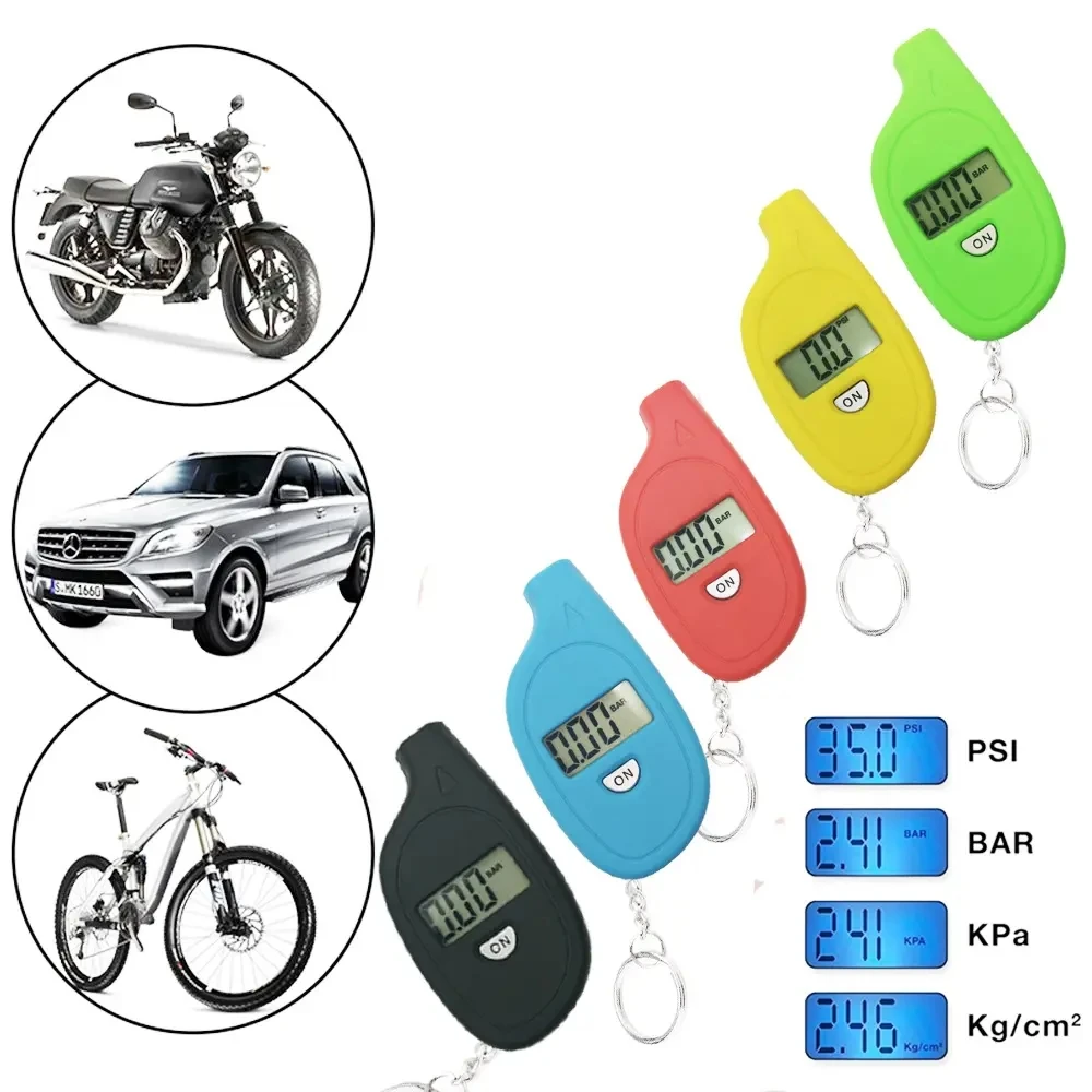 Mini Key Chain Portable Digital LCD PSI Tire Pressure Tester Wheel Air Pressure Gauge