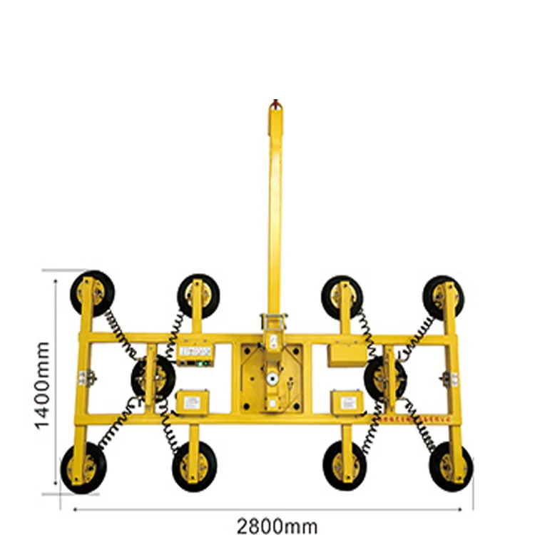 10 Suction Cups Easy Operate Manual Rotating Vacuum Lifter For Glass Curtain Wall Large-Scale