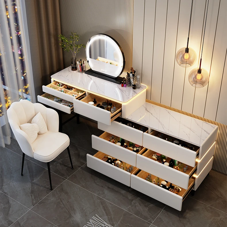 modern dressing table with mirror Mid-Century Set Tri-fold Mirror, Makeup Vanity Set with Stool, Accent Mirrored Dressing Table - Bed Bath & Beyond This spacious bedroom vanity set also provides a wide table top ModernLuxe 3-in-1 Vanity Desk with