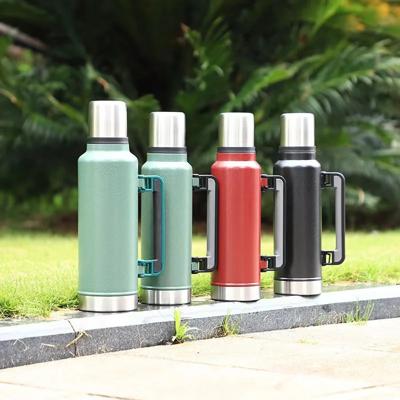 1.9L 1.4L 1L Classic Vacuum Insulated Wide Mouth Travel Green Bottle 18/8 Stainless Steel Themo Flask Cup Keep Hot