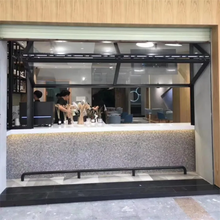 Half Open Coffee Bar Shop French Cheap Aluminum Bi-Folding Vertical Sliding  Folding Window Aluminium Bi-Fold up Down Windows