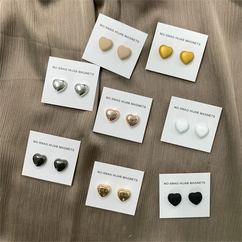 Оптовая продажа магнитная брошь в форме сердца аксессуар роскошная булавка булавки для хиджаба Магнитные Булавки