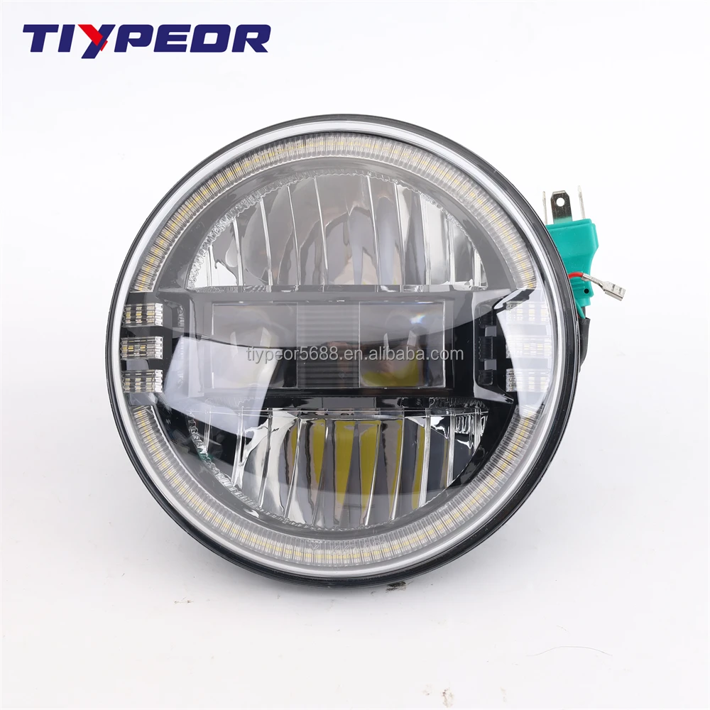 product tiypeor e mark dot 7 inch motor headlight for harley motorcycle lamp high performance projector round headlight for jeep jk-10