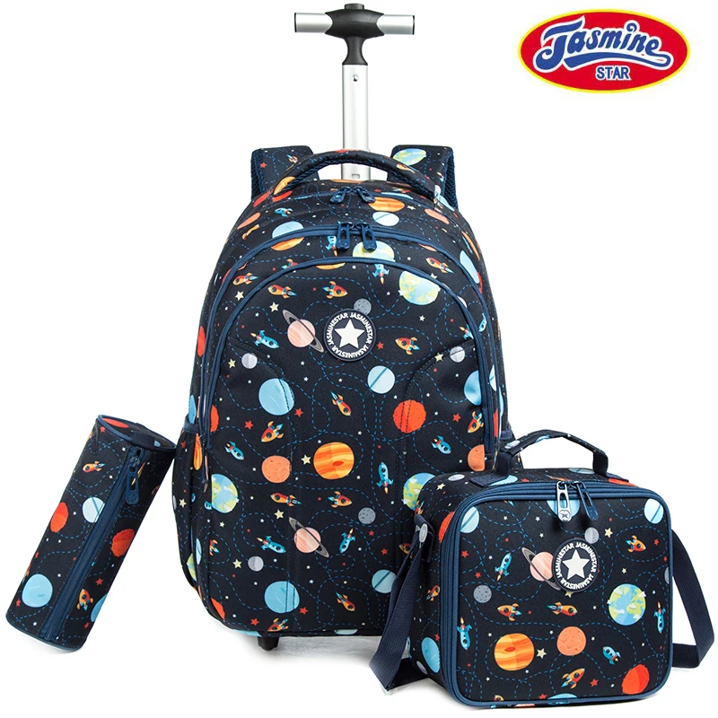 Jasminestar Nouveaux sacs d'école à roulettes avec sac à lunch