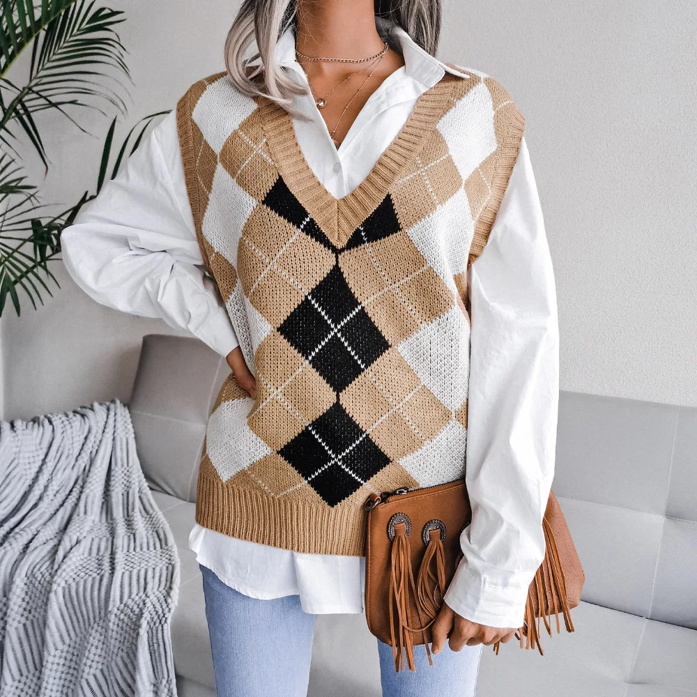 Fashion Vests Long Knitted Vests Dept Long Knitted Vest weave pattern casual look 