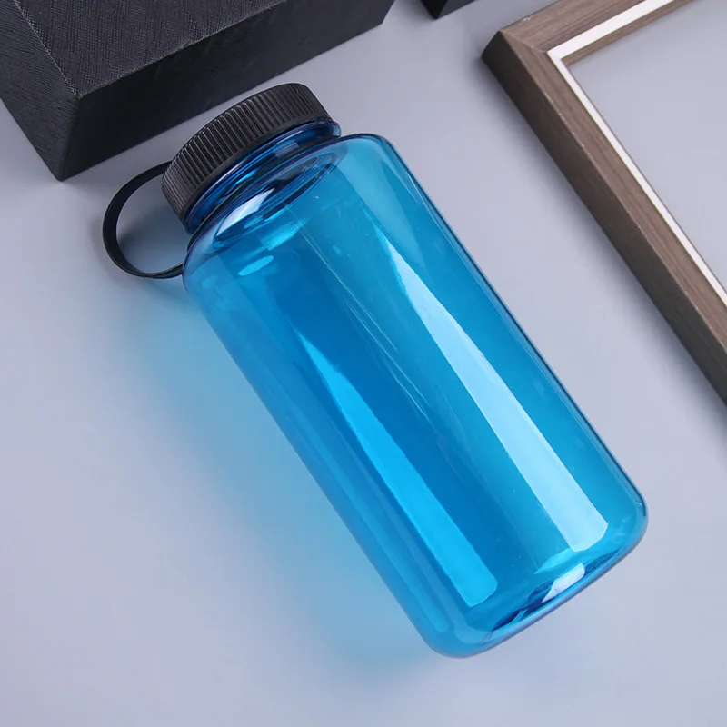 Wholesale Bpa Free Plastic 1l Big High Capacity Wide Mouth Plastic Water Bottle Sports With Handle Rope