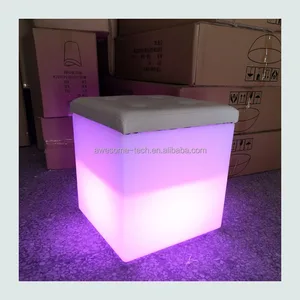 Wholesale Contemporary LED Dining Table and Chair Set Best Quality Plastic Glow Dining Furniture for Home Use