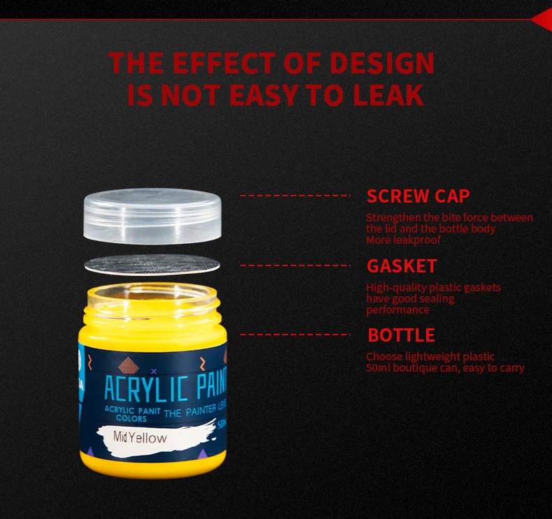 Acrylic Paint Set 24colors 50ml Best Quality For Art Paints Diy Acrylic