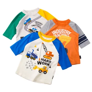 Best Quality Summer Middle Sleeve Cotton Boys T-shirts Customized Carton Pattern O-neck Kids T-shirts