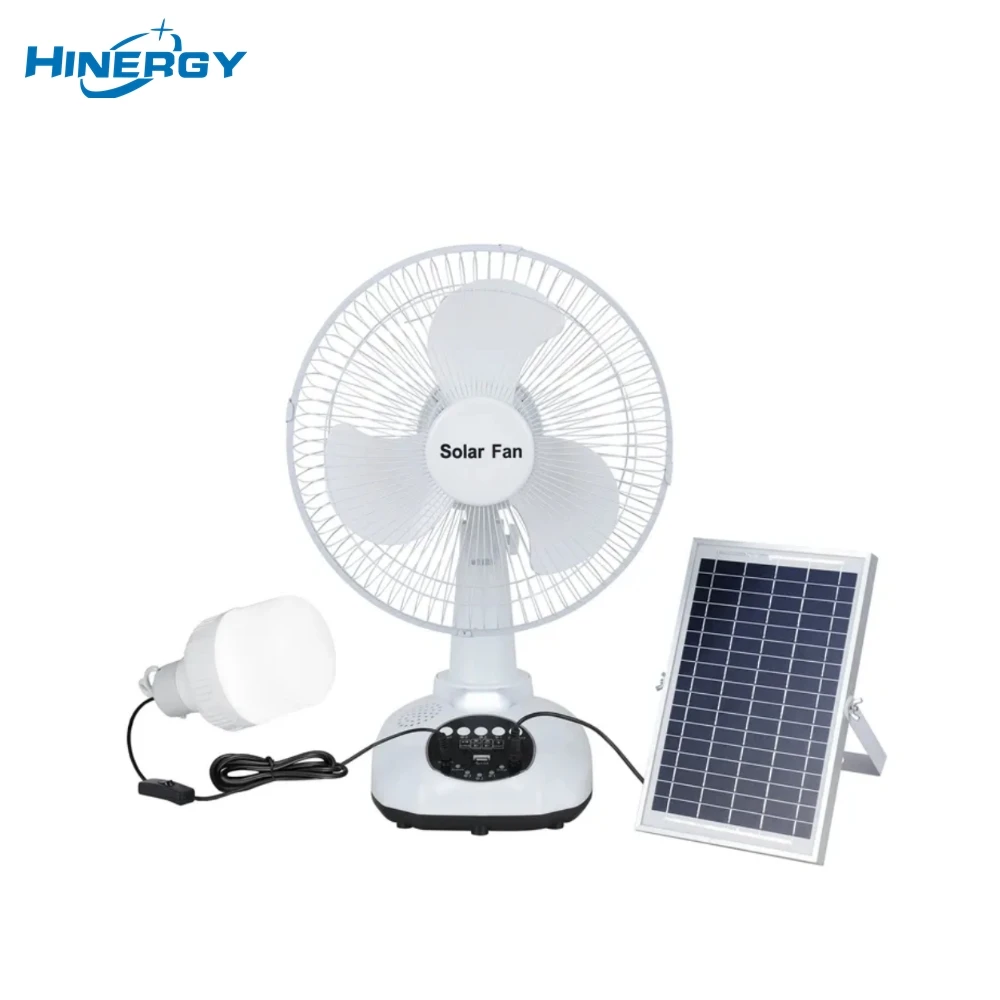 Wholesale 12 Inches Brushless Rechargeable LED Light Solar Fan with Multi-Function Music Competitive Price