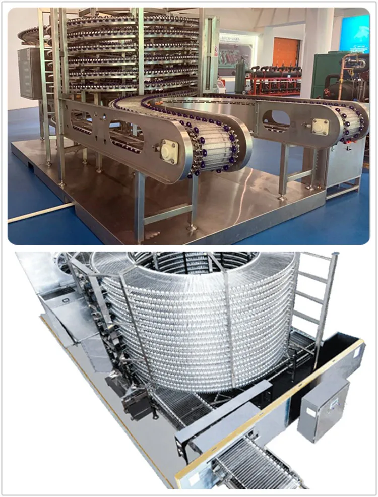 Customized personal rapid freezing spiral IQF freezer for slaughterhouses