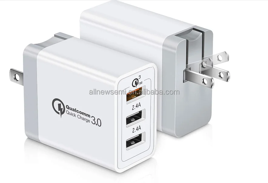 US standard 3usb charger high pass QC 3.0 fast charging head qc3.0 fast charging three port 30W charger