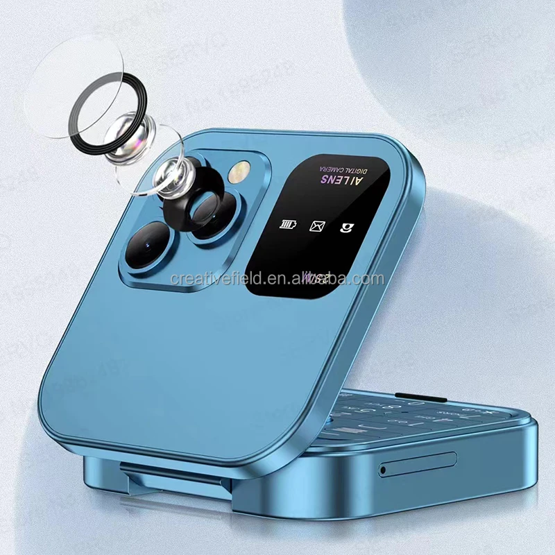 I16 Pro Dual SIM Mini Phone Flip Phone Button Senior 2g Phone1.8inch  Feature F15 Folding Phone