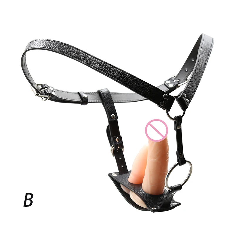 Free Custom Box - Thierry Lesbian Single Anal Plug Double Dildos Strap On, Harness Adjustable Position Penis Strapon Toys