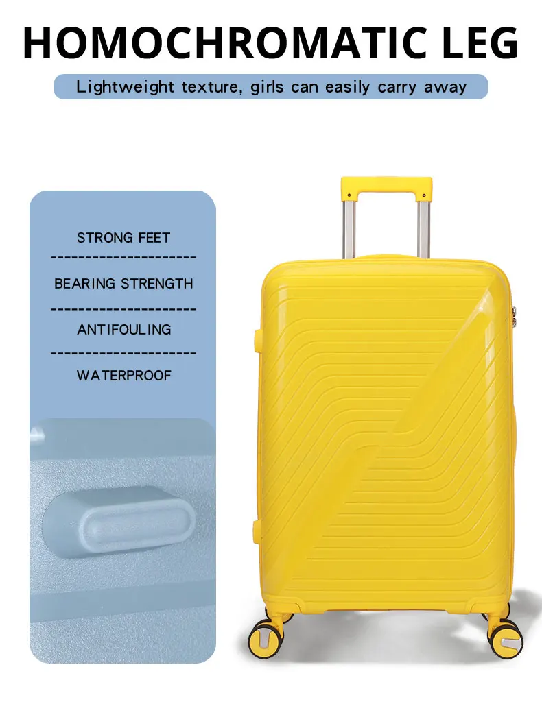 Zestaw bagażu z materiału PP wielobarwny, odporny na wstrząsy 8