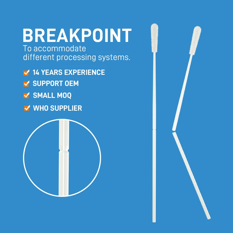 CE2862 Sterile Nylon Flocked Swab with Flexible Handle Sample Collection Medical Consumables