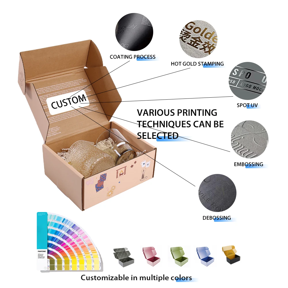 Tilpassede Linjerte Pappbokser For Sending Med Lav Pris I Bulk, Økologisk Egnet UV Partall Veldig Billig