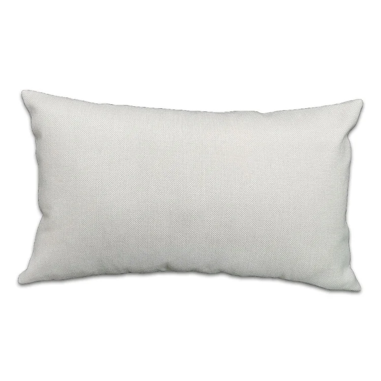 12x20 White Sublimation Lumbar Pillow Cover Plain Polyester Linen