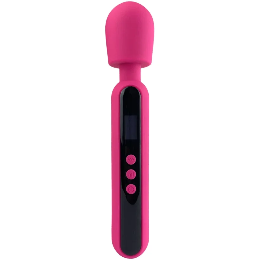 Rose Red Powerful Massage Tool Quiet Motor Percussion Cordless Wand Handheld Massager Vibrator Women Adult Sex Toys with Display