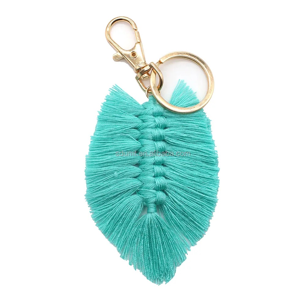 Leaf Tassel Key Chain Bohemian Beach Colorful Jewelry Accessories
