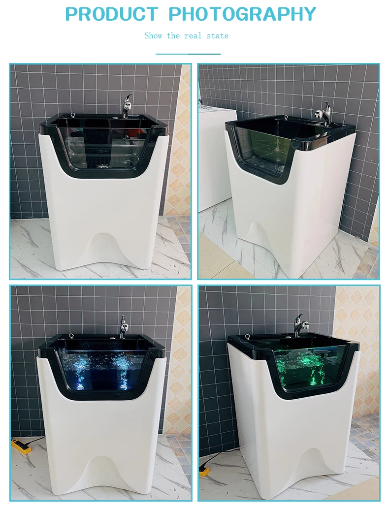 Wholesale Price Pet Grooming Ozone Spa Bathtub Black Colored Bubble
