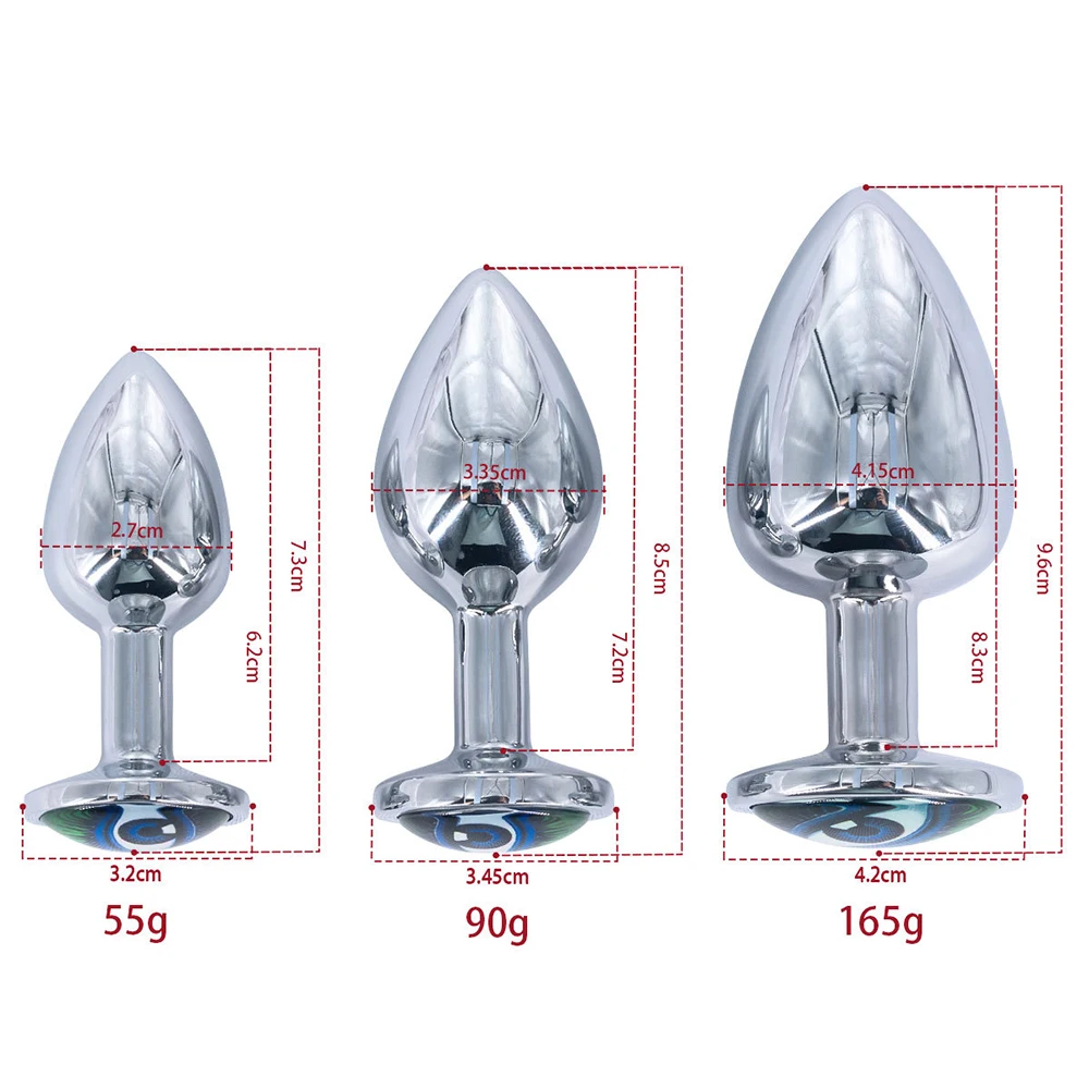 3 Pcs Stainless Steel Anal Butt Plug Fantasy Sex Restraints Bondage SM Anal  Stimulation Toy for Unisex Masturbation