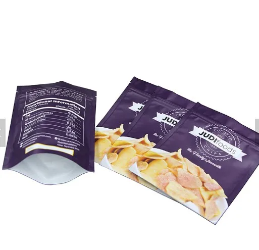 Individuelle matte schwarze Mylar-Taschen Aluminiumfolie Stehbeutel mit Reißverschluss Zip-Lock-Snack-Plastiktüte mit Sichtfenster
