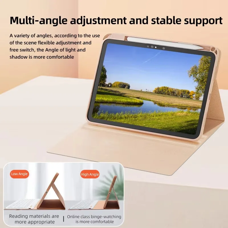 product laudtec multi angle stand tablet cover for ipad 10th generation 2025 skin friendly pu leather daily use smart case pbk323-3