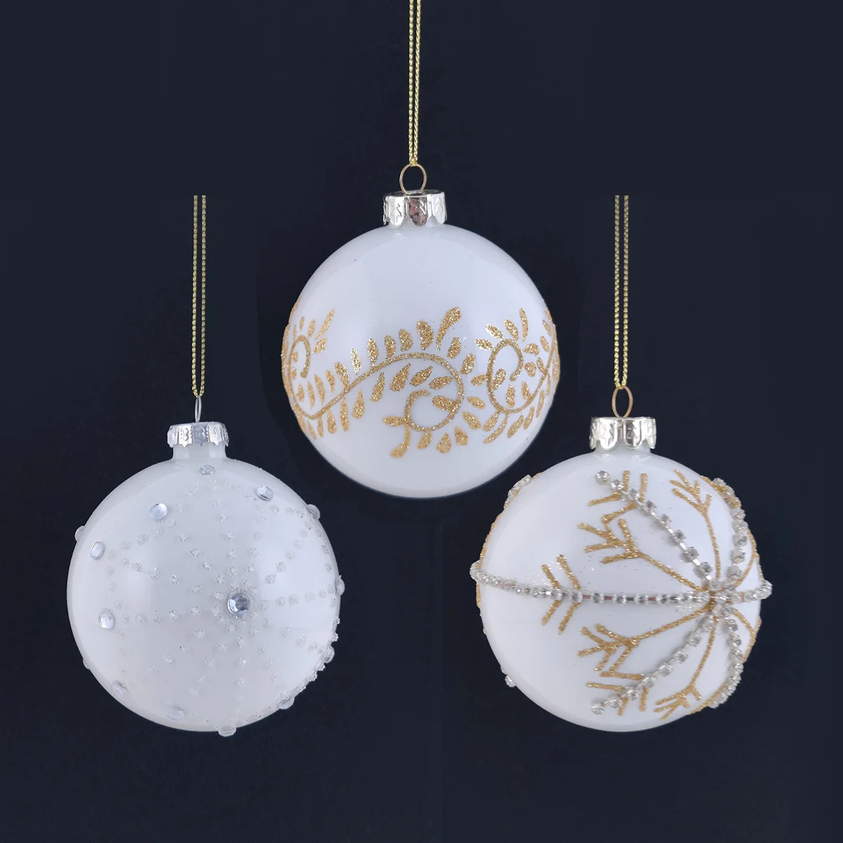 Custom personalised small clear cut custom clear glass handmade hanging Christmas tree colorful ball ornament set