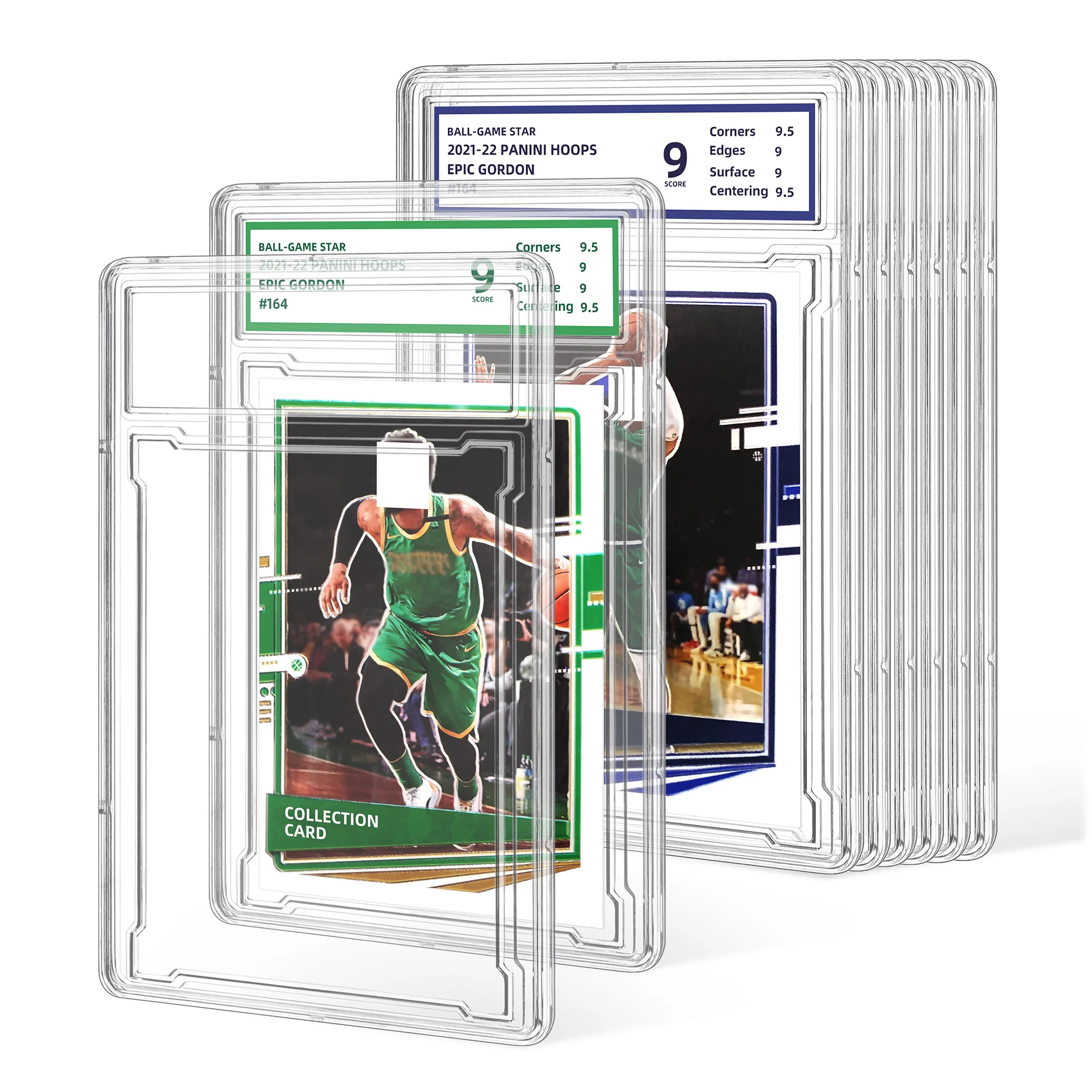 graded card collection Plastic Display Case Sport Baseball Football Baseball Trading Ultrasonic-sealed Card Slabs and golden oak finish GRADED CARDS VAULT –