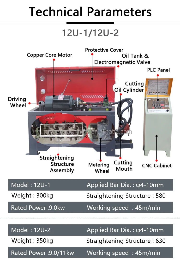 16mm rebar straightening and cutting machine