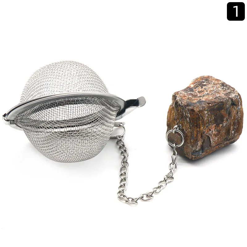 Stainless Steel Ball Mesh Tea Strainer Crystals Healing Stones