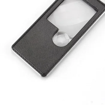 3X 10X Hand portable credit card shape Acrylic magnifier LED light illuminated